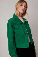 Veste Boxy Trendy Corduroy - Vert Empire