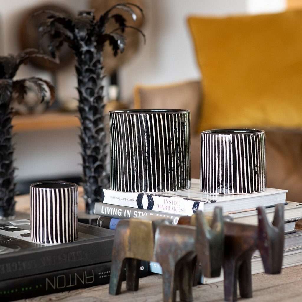 Zebra Candle - Majorelle Mandarin - Black and White