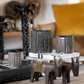 Zebra Candle - Majorelle Mandarin - Black and White