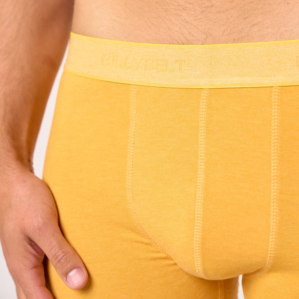 Organic Cotton Boxers - Marl Saffron Yellow