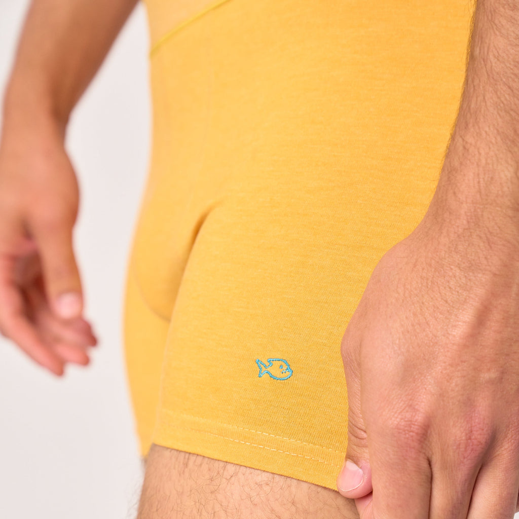 Organic Cotton Boxers - Marl Saffron Yellow