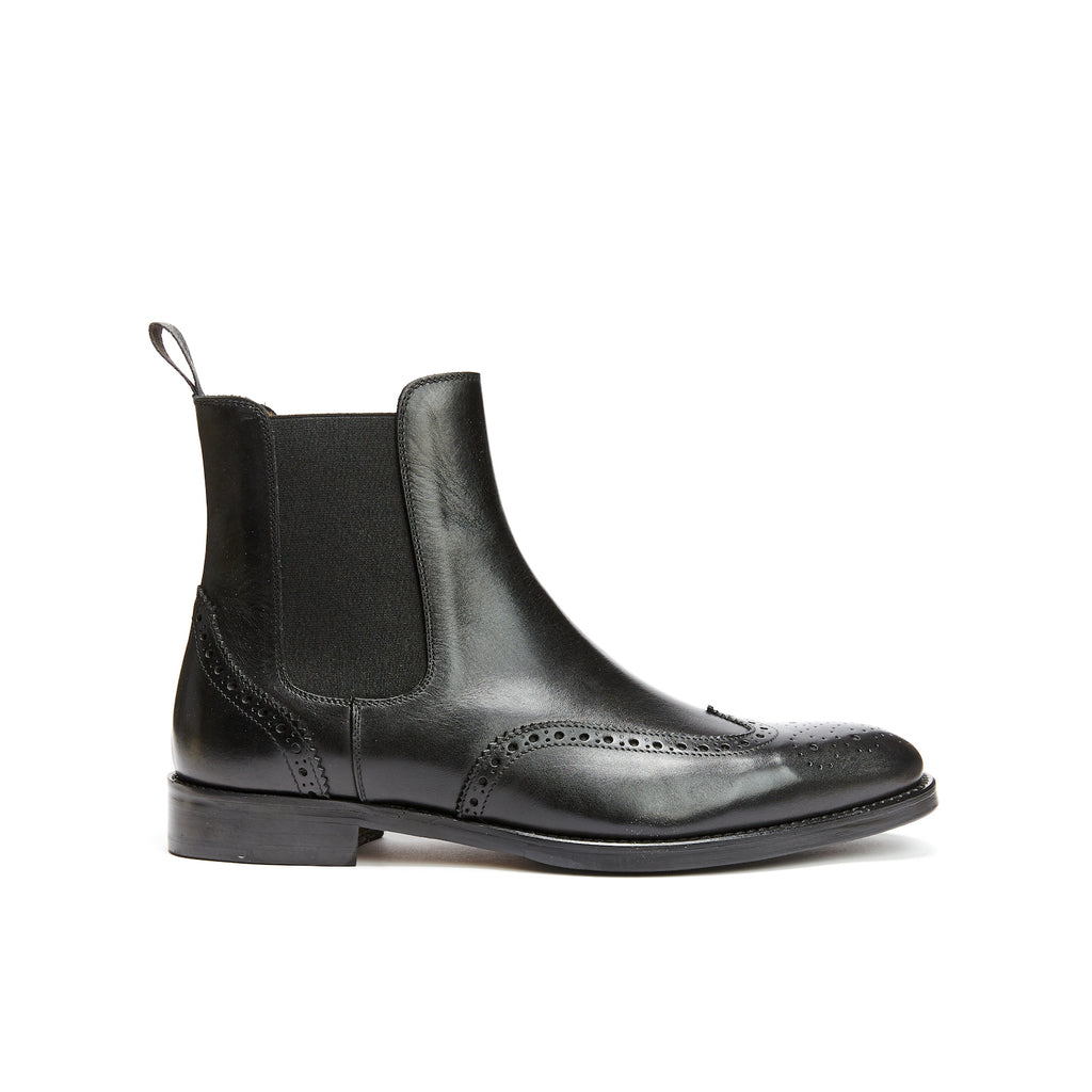 Boots Chelsea À Bout Fleuri - Noir - Homme