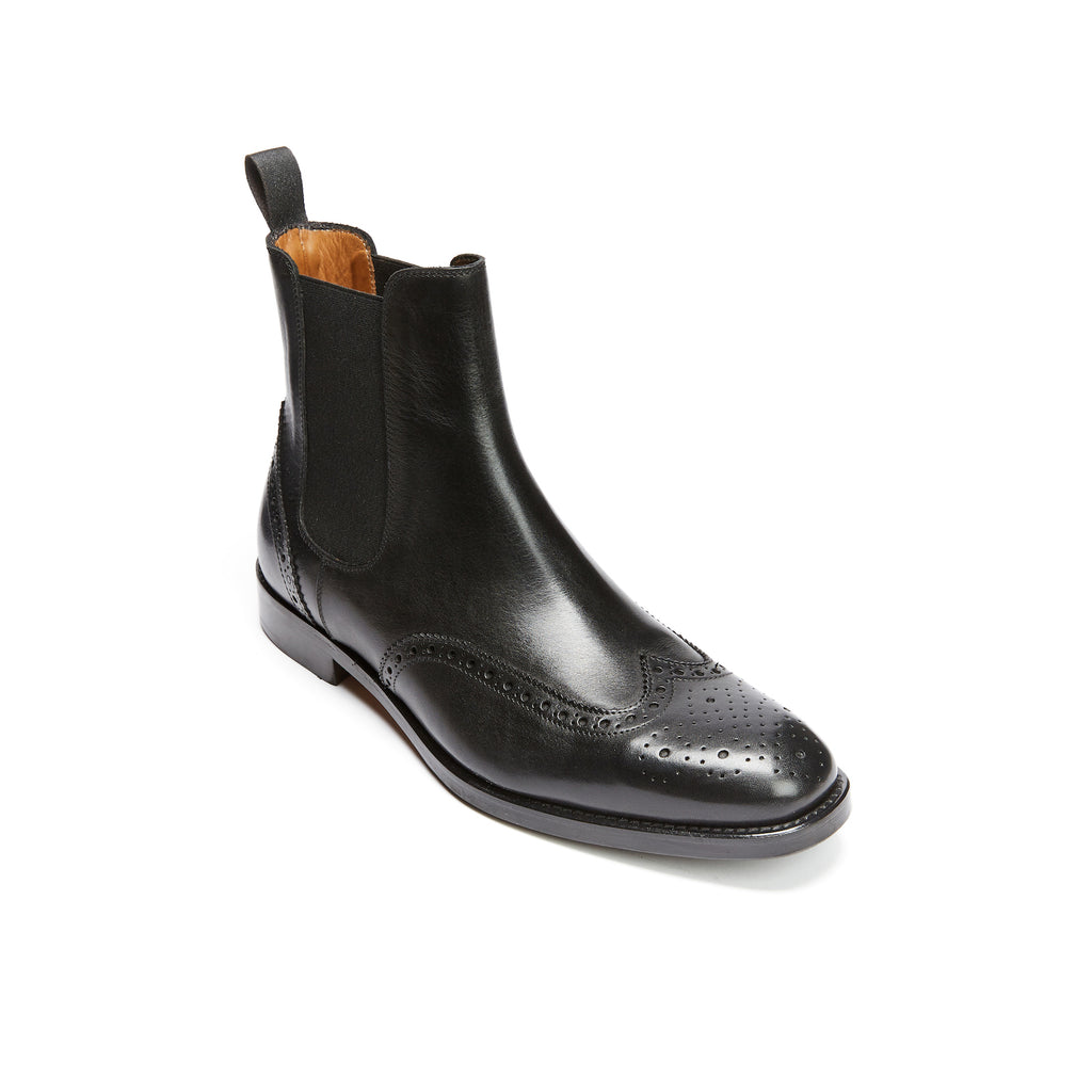 Boots Chelsea À Bout Fleuri - Noir - Homme