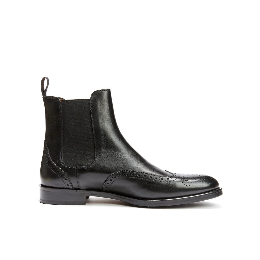 Boots Chelsea À Bout Fleuri - Noir - Homme