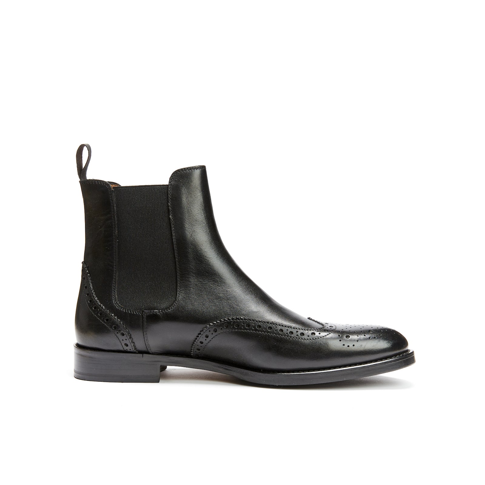 Boots Chelsea À Bout Fleuri - Noir - Homme