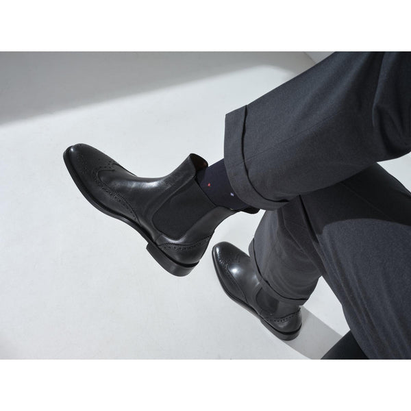 Boots Chelsea À Bout Fleuri - Noir - Homme