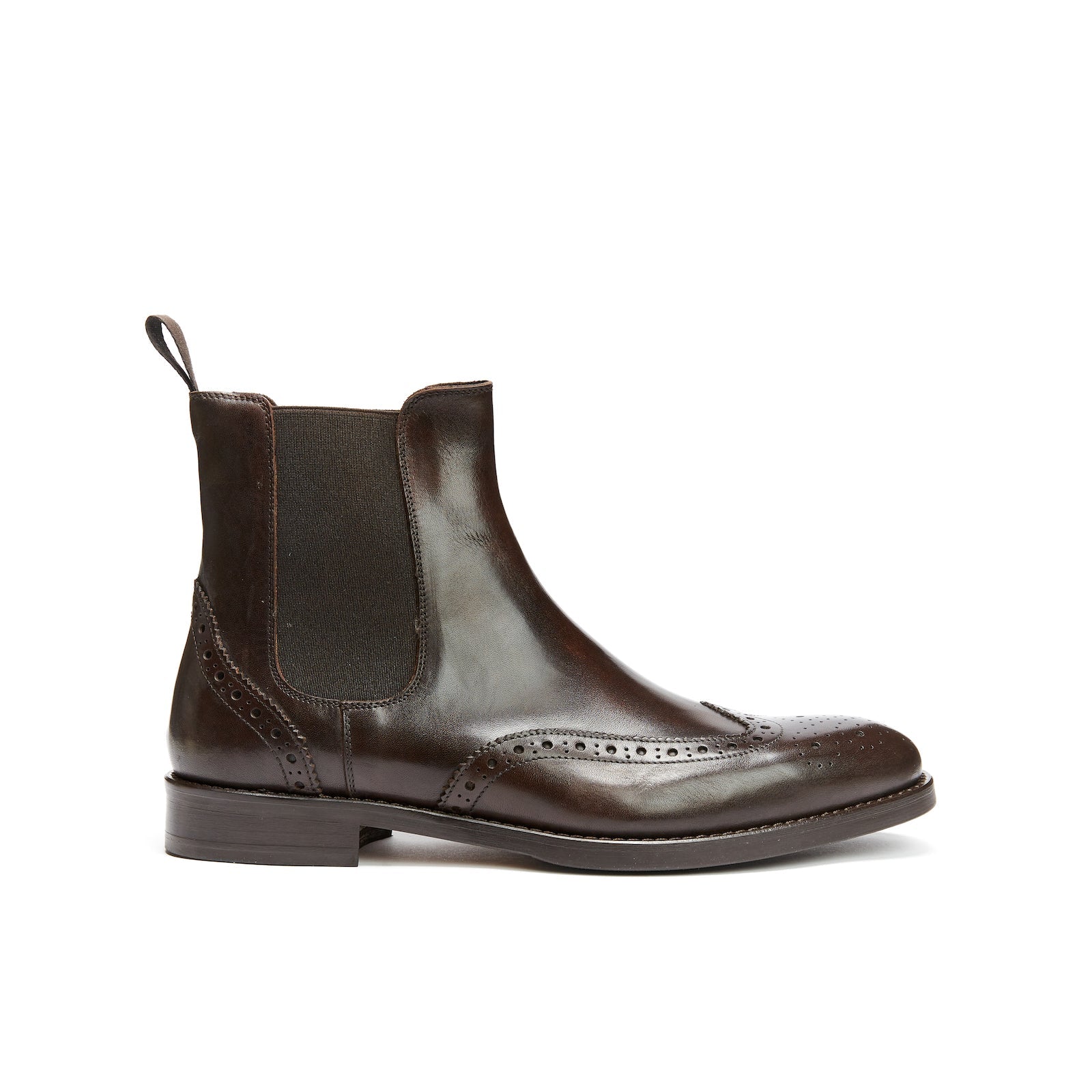 Botines Chelsea con Punta de Ala - Marrón Oscuro - Hombre