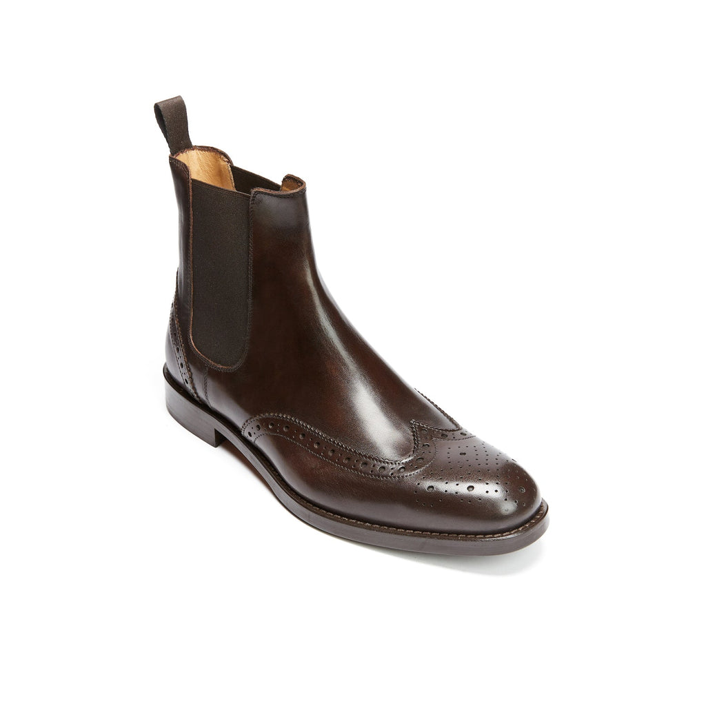 Botines Chelsea con Punta de Ala - Marrón Oscuro - Hombre
