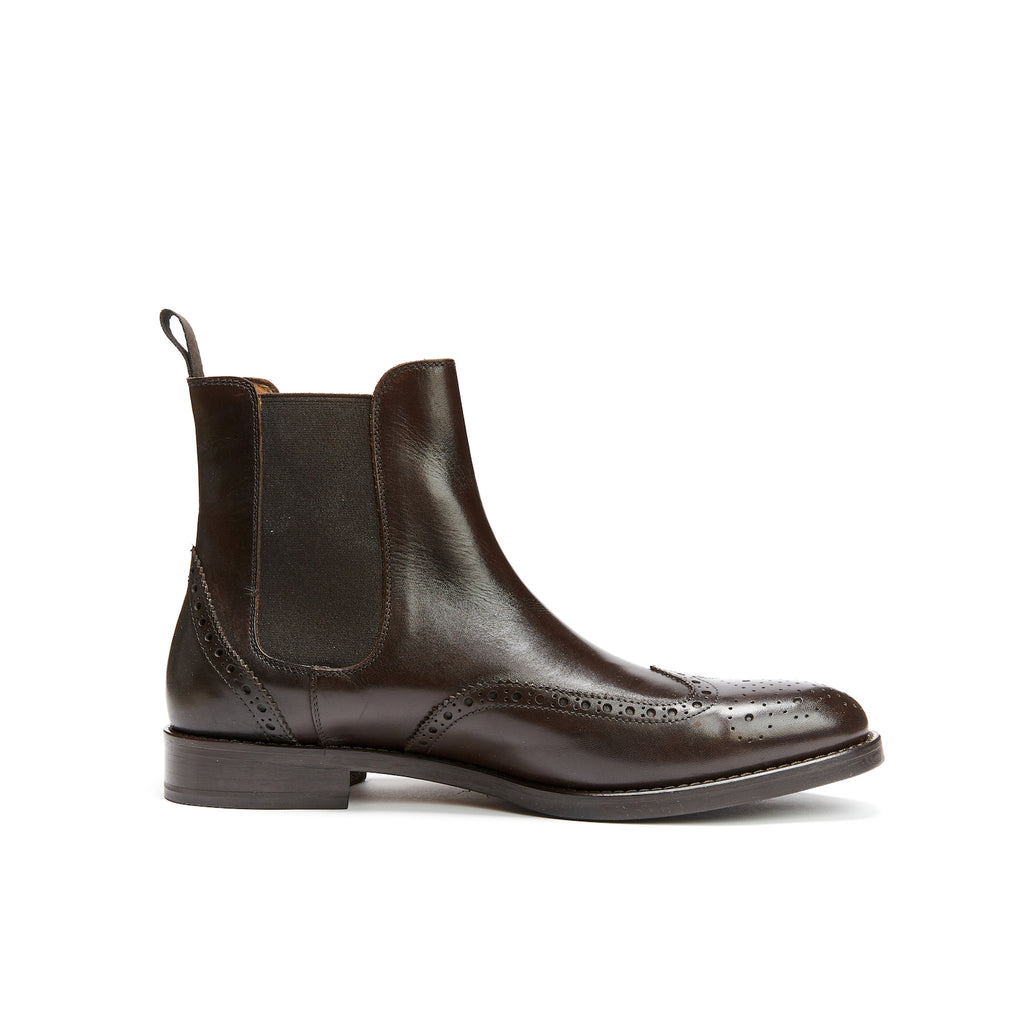 Boots Chelsea À Bout Fleuri - Marron Foncé - Homme