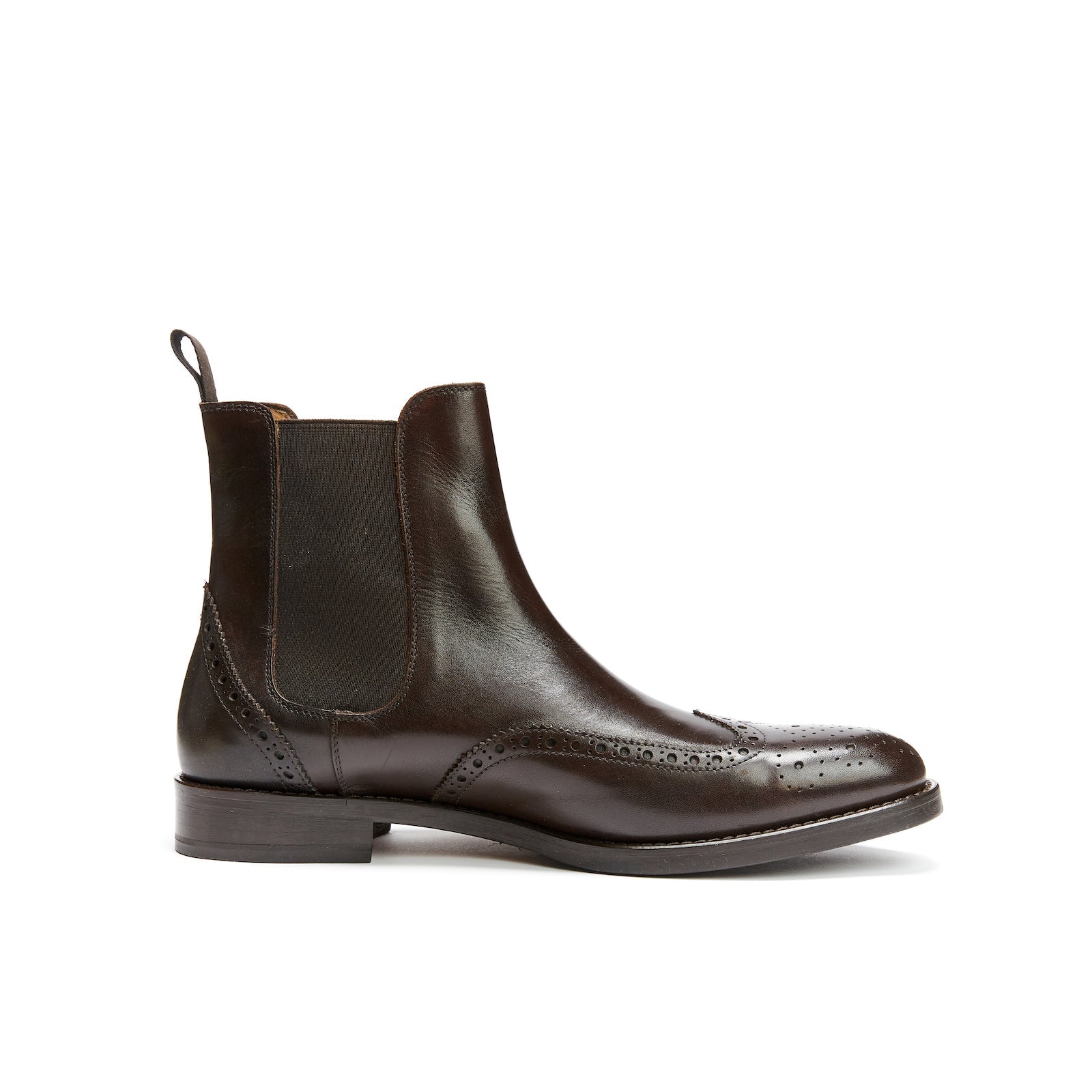 Botines Chelsea con Punta de Ala - Marrón Oscuro - Hombre