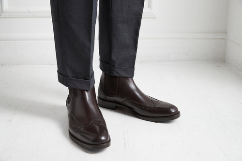 Bottines Chelsea À Bout D'Aile - Marron Foncé - Homme