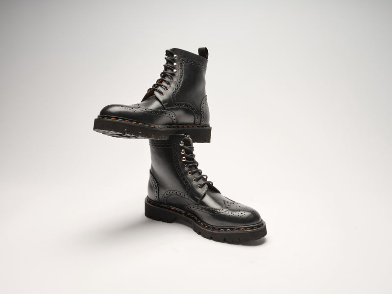 Bottines Derby À Bout D'Aile - Noir - Homme