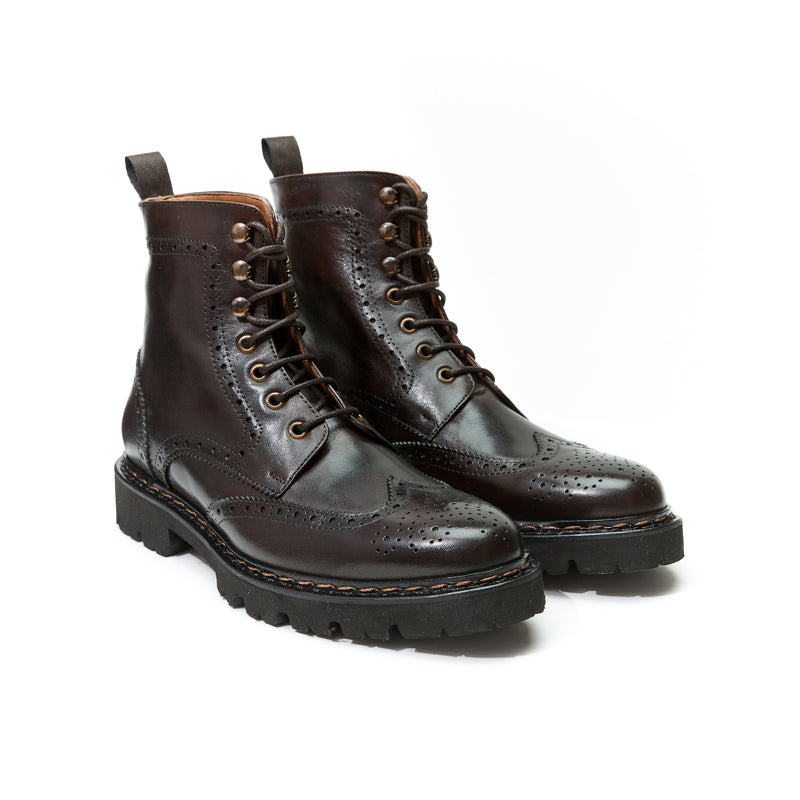 Bottines Derby À Bout D'Aile - Marron Foncé - Homme