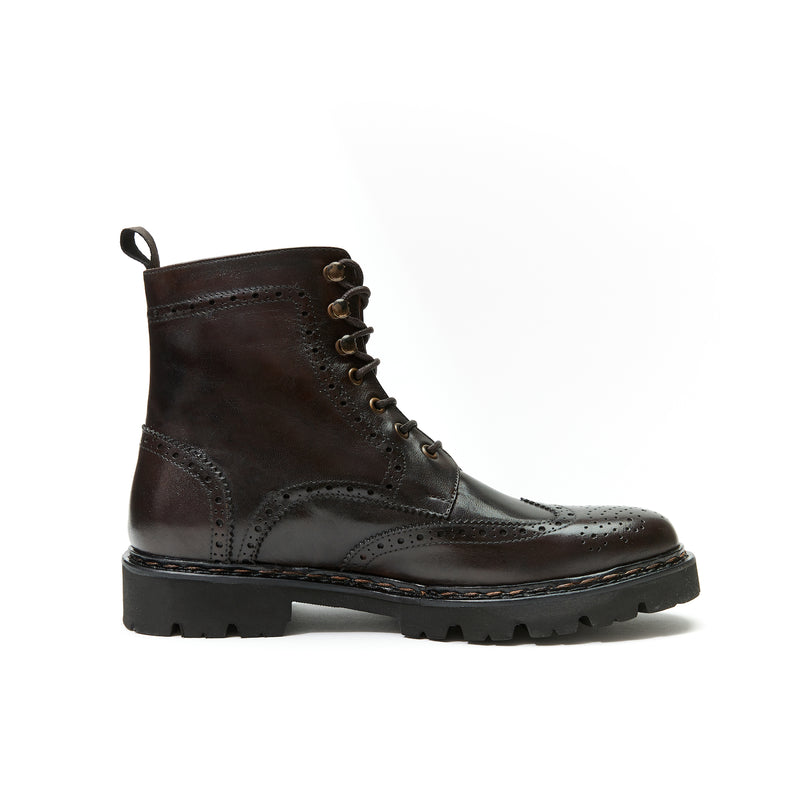 Bottines Derby À Bout D'Aile - Marron Foncé - Homme