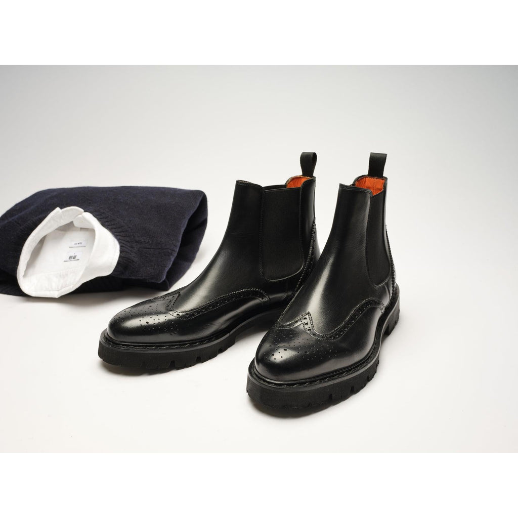Botines Chelsea Brogue - Negro - Hombre