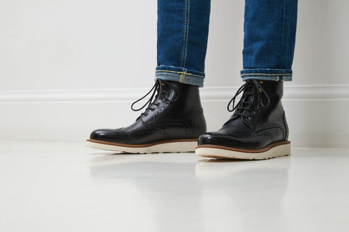 Bottines Derby À Bout D'Aile - Noir - Homme