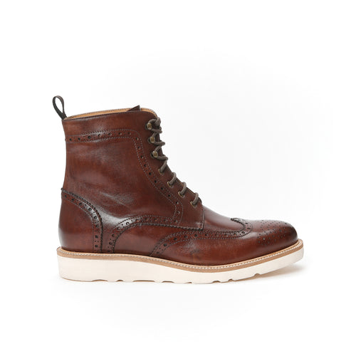 Bottines Derby À Bout D'Aile - Marron Acajou - Homme