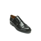 Straight-Toe Monk Strap Shoes - Black - Men