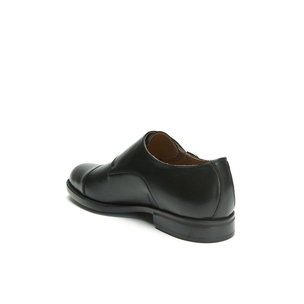 Straight-Toe Monk Strap Shoes - Black - Men