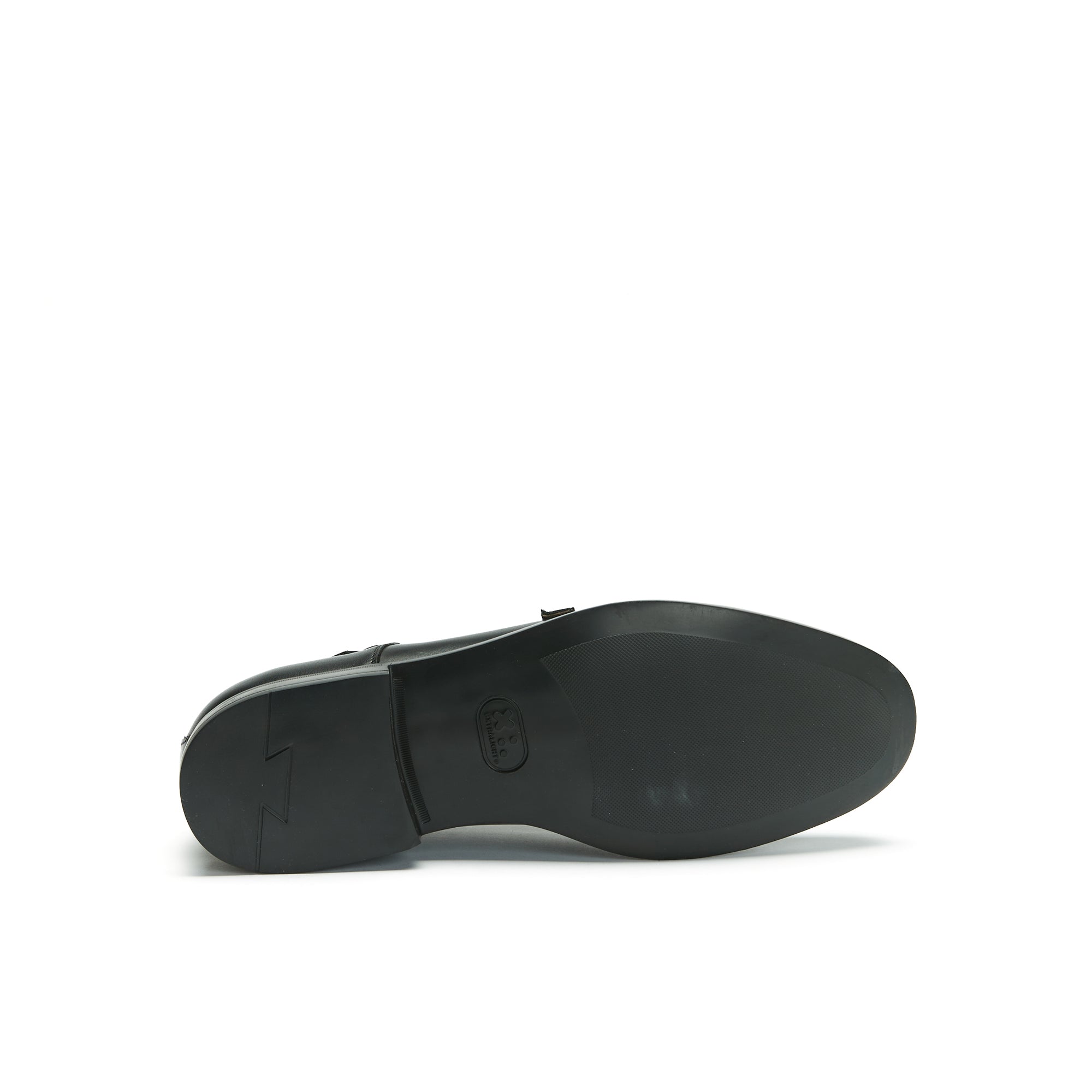 Straight-Toe Monk Strap Shoes - Black - Men