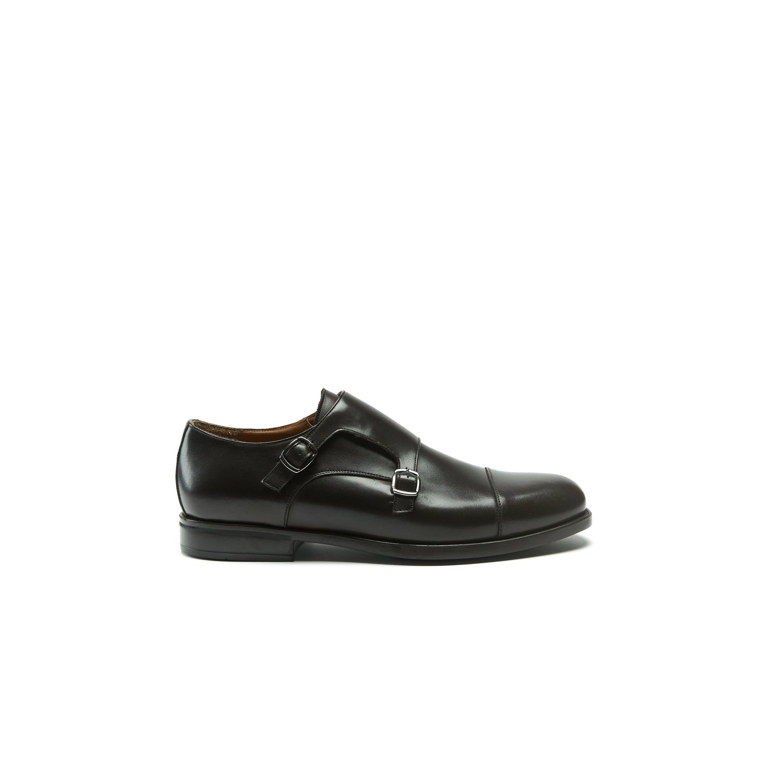 Monk Strap À Bout Droit - Marron Foncé - Homme