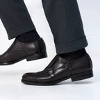Monk Strap À Bout Droit - Marron Foncé - Homme