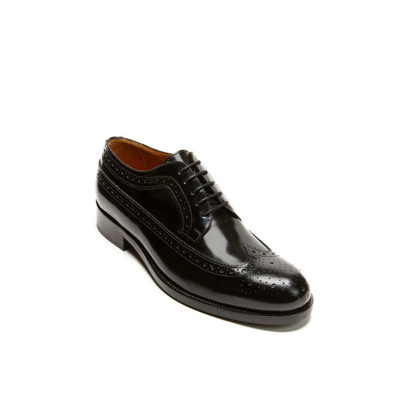 Long Wingtip Derby - Black - Men