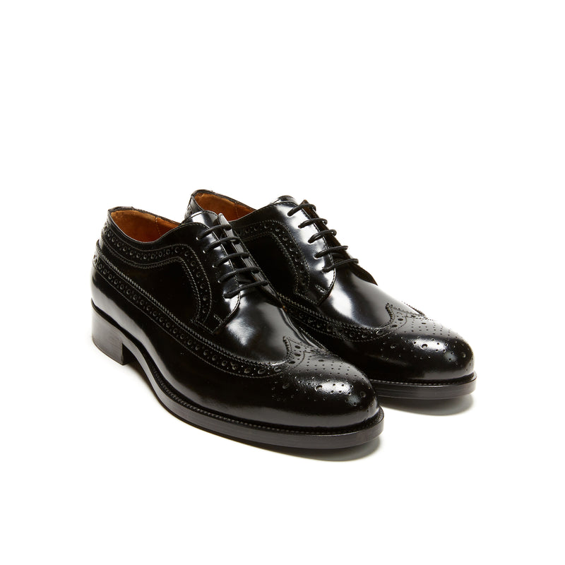 Long Wingtip Derby - Black - Men