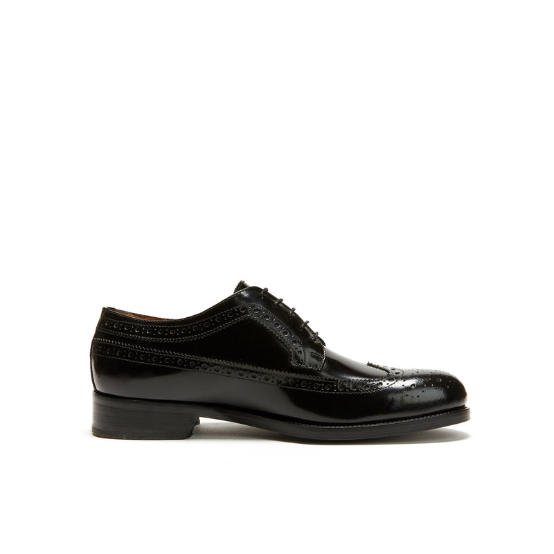 Long Wingtip Derby - Black - Men