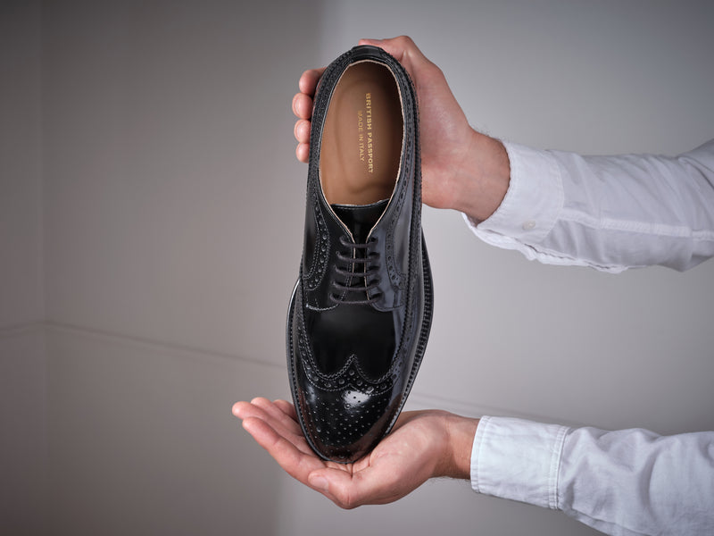 Long Wingtip Derby - Black - Men