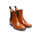 Botines Chelsea de Punta Recta - Marrón Curtido - Mujer