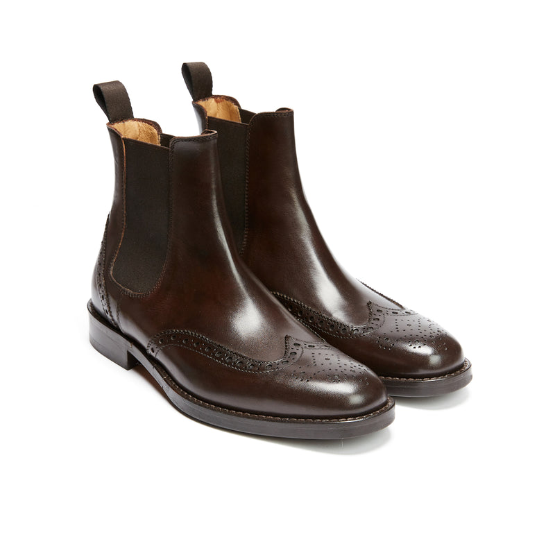 Bottines Chelsea À Bout D'Aile - Marron Foncé - Femme