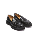 Mocassins Penny En Crocodile - Noir - Femme