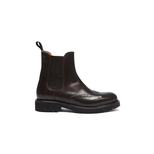 Pasaporte británico - Botas Chelsea Wingtip - Marrón oscuro - Mujer