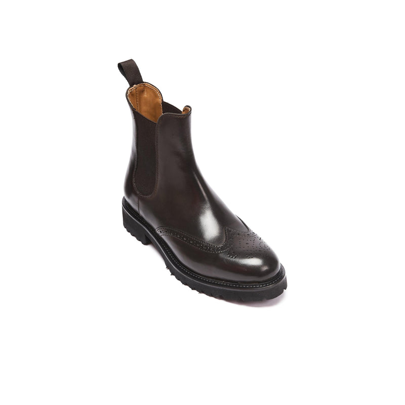 British Passport - Wingtip Chelsea Boots - Dark Brown - Women