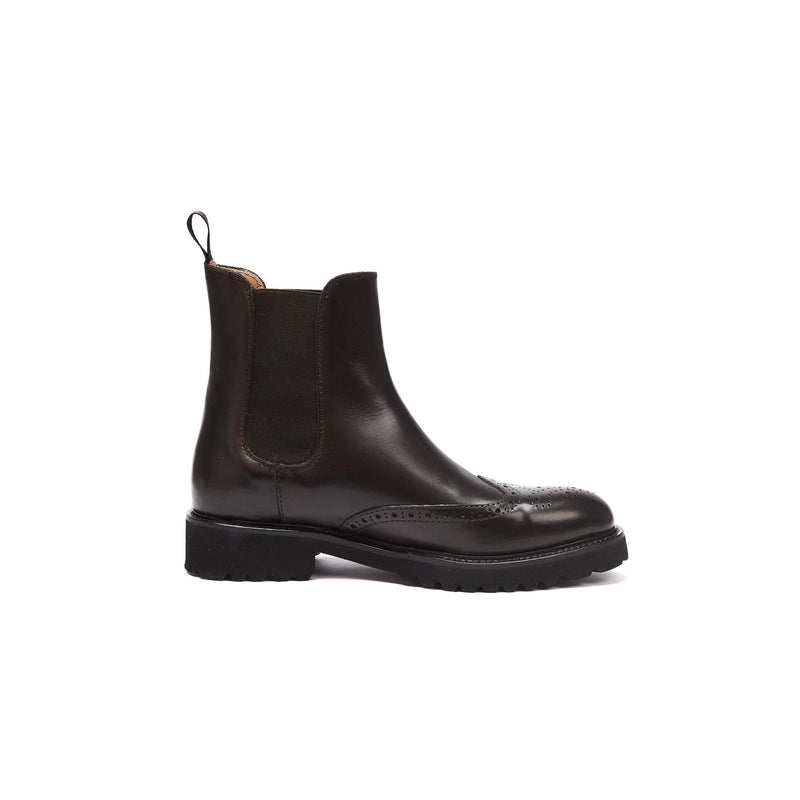 British Passport - Wingtip Chelsea Boots - Dark Brown - Women