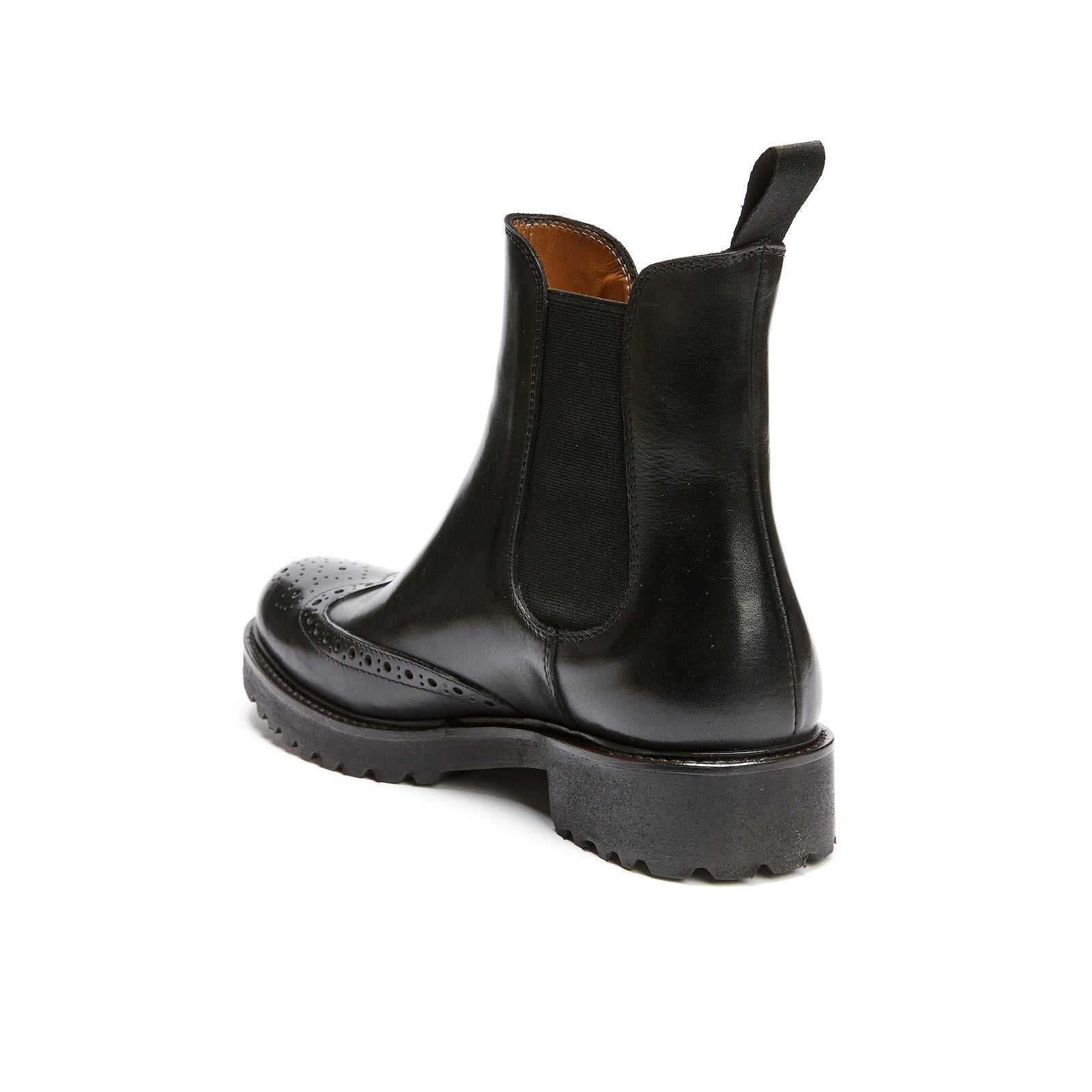 Chelsea Wingtip Ankle Boots - Black - Women