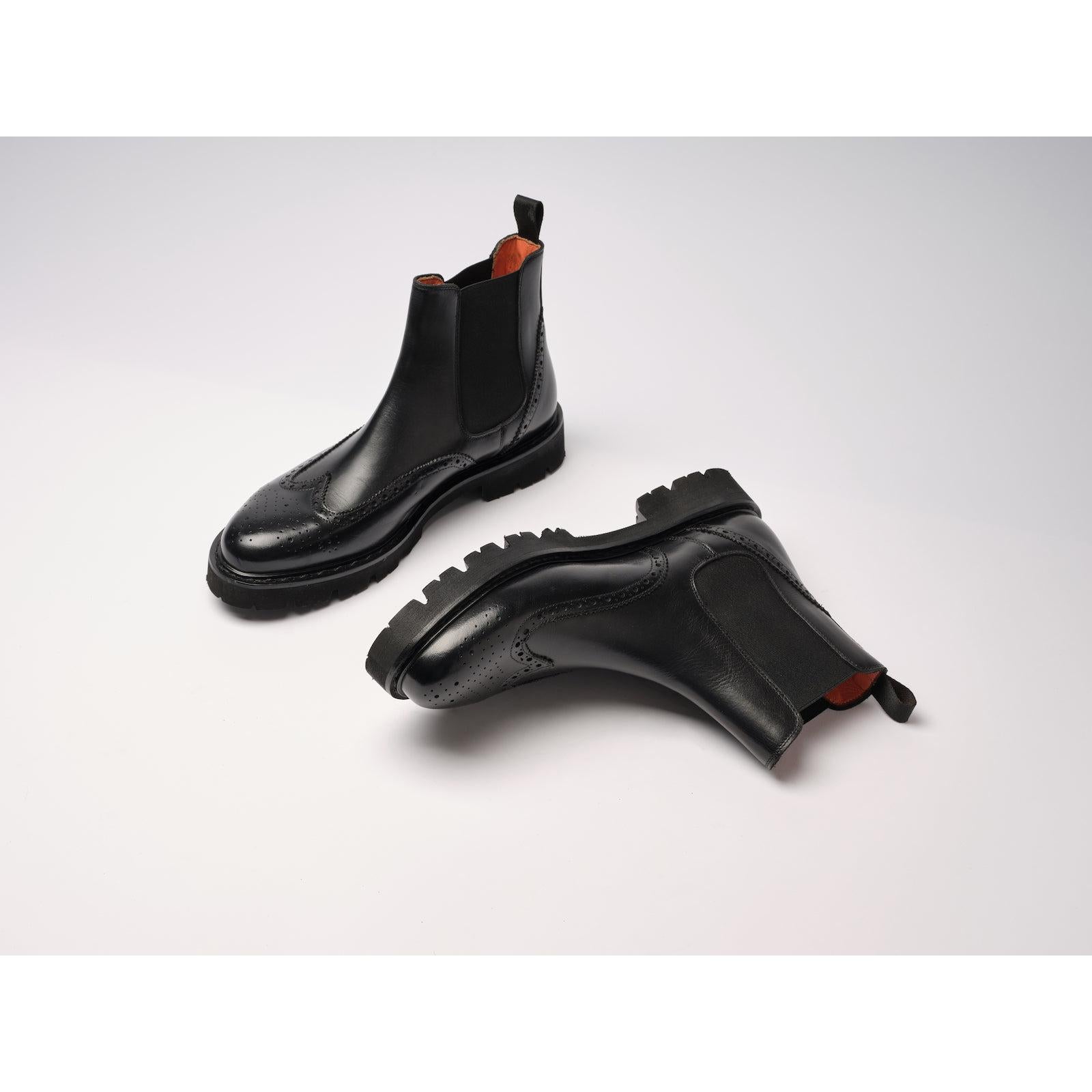 Boots Chelsea À Bout Fleuri - Noir - Femme