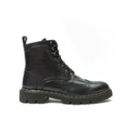 Botines Derby Con Puntera Abierta - Negro - Mujer