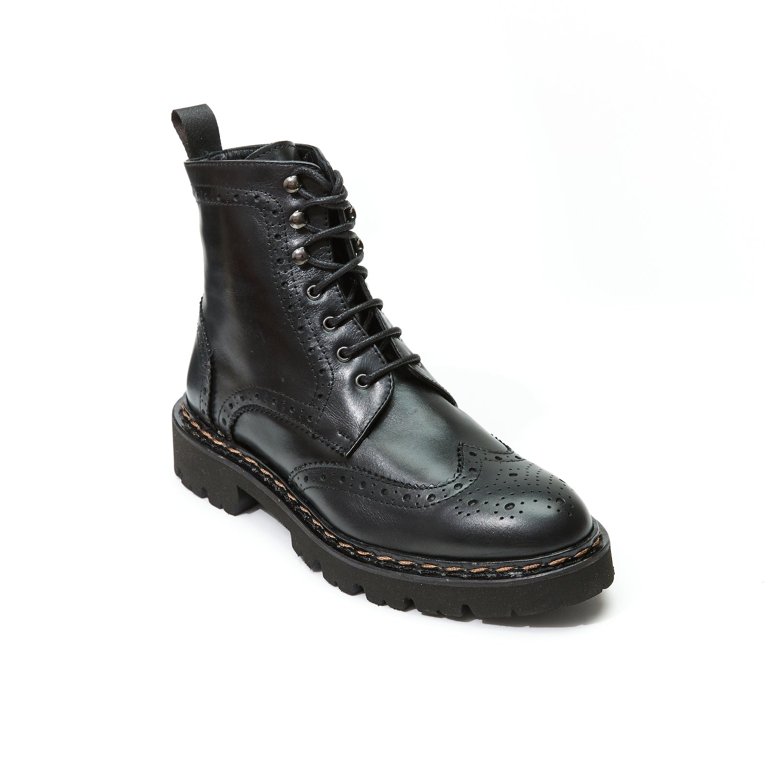 Botines Derby Con Puntera Abierta - Negro - Mujer
