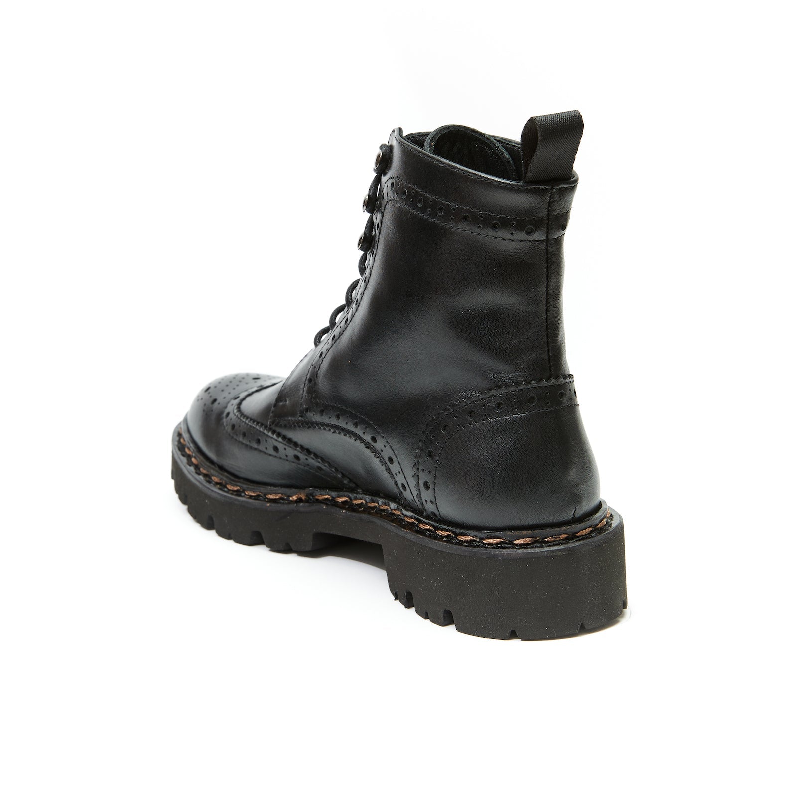 Botines Derby Con Puntera Abierta - Negro - Mujer