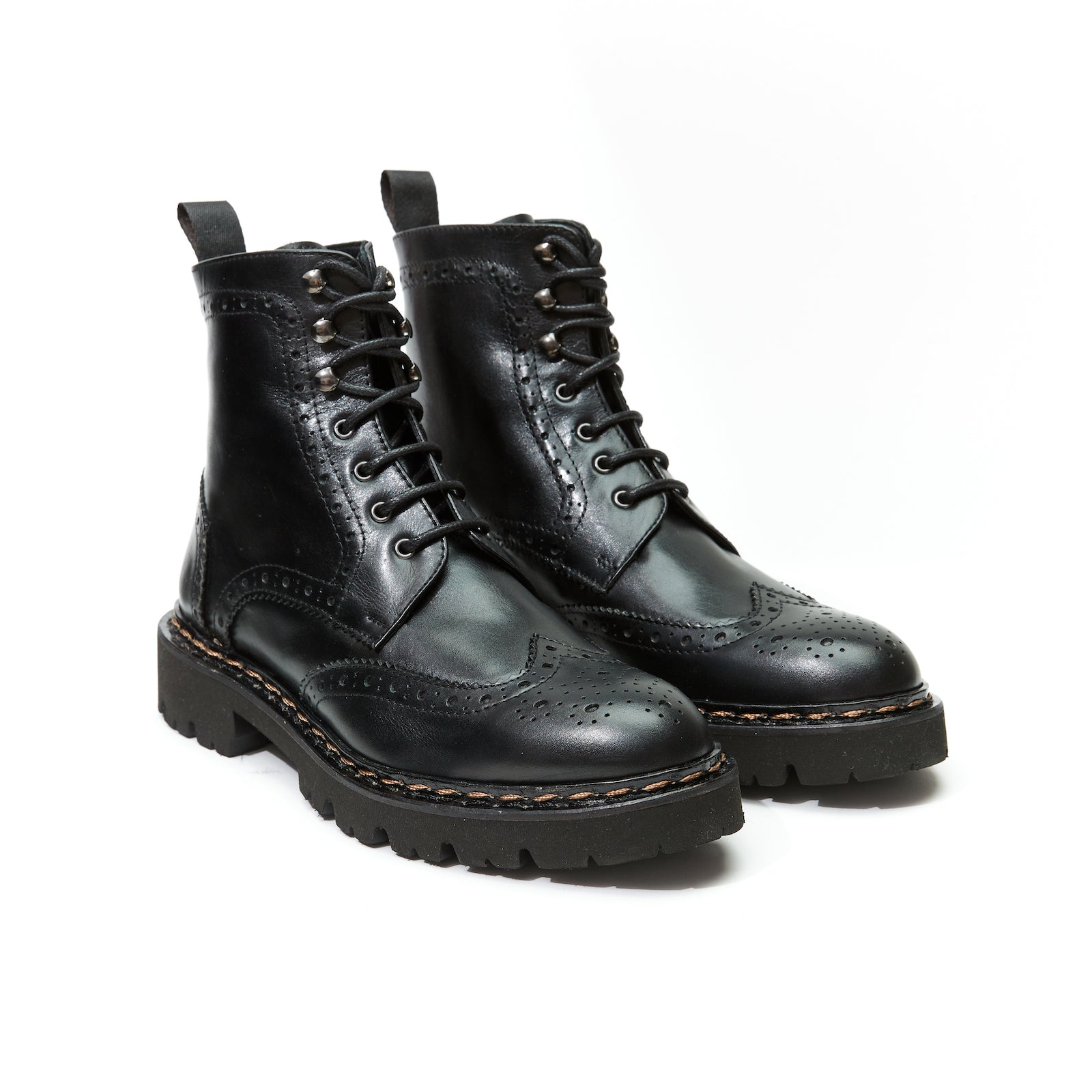 Botines Derby Con Puntera Abierta - Negro - Mujer