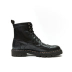 Botines Derby Con Puntera Abierta - Negro - Mujer