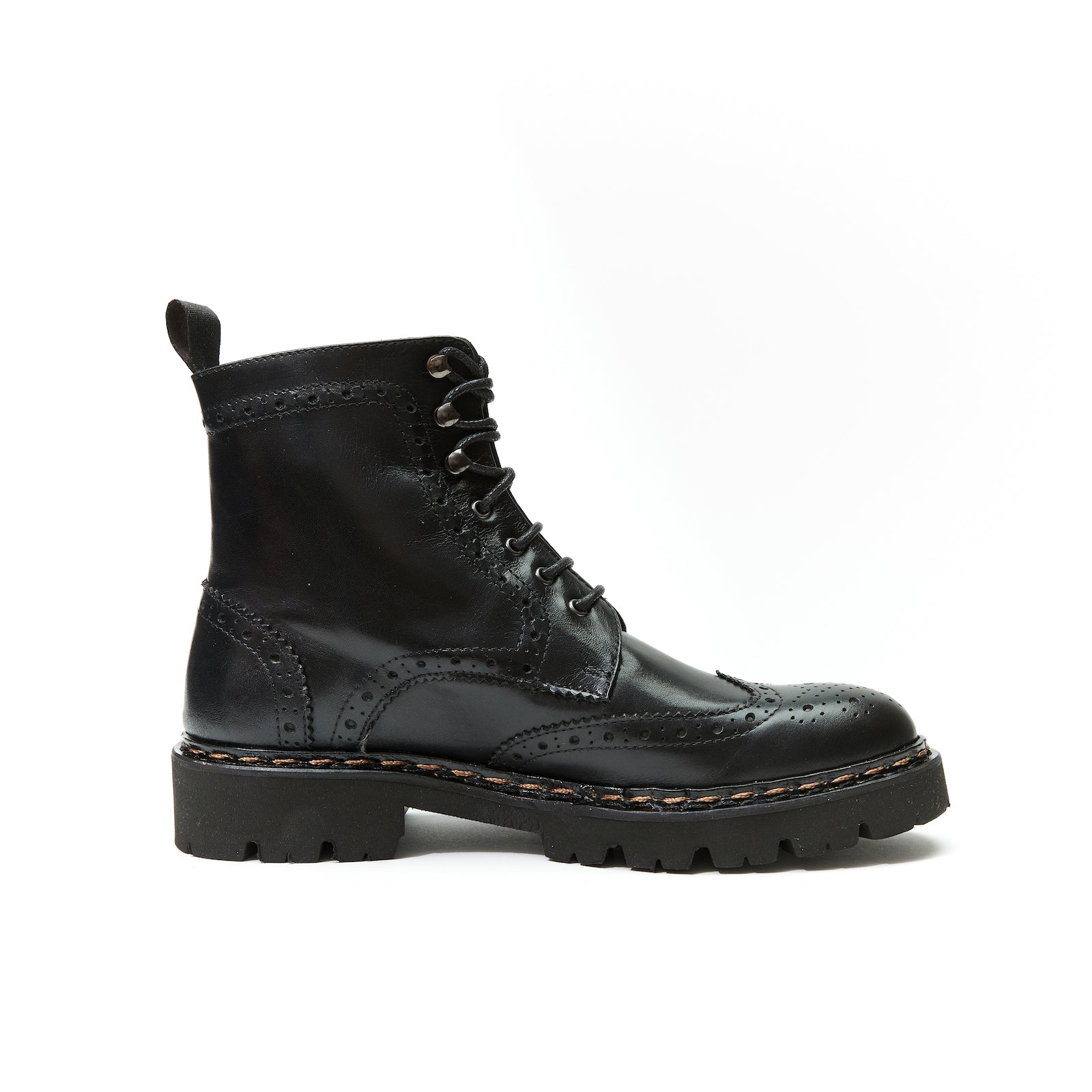 Botines Derby Con Puntera Abierta - Negro - Mujer
