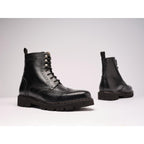 Botines Derby Con Puntera Abierta - Negro - Mujer
