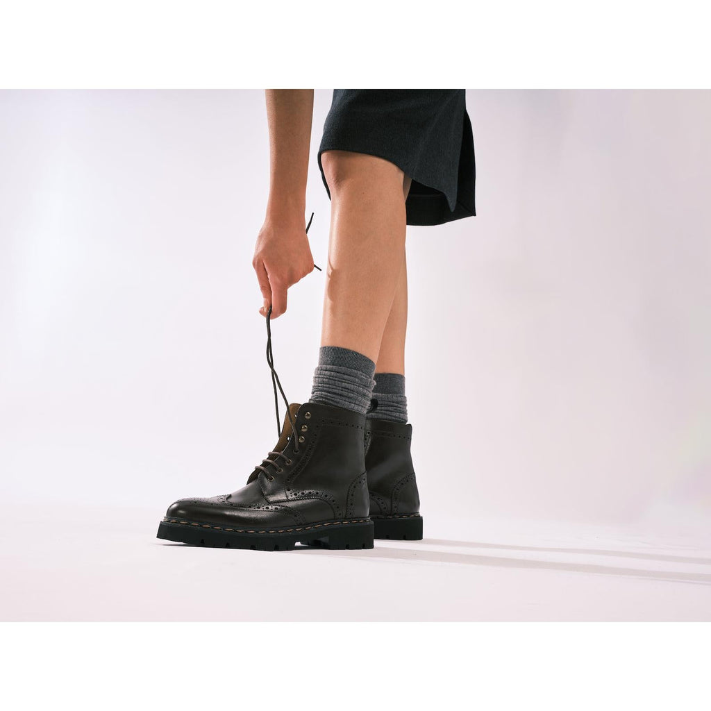 Bottines Derby À Bout D'Aile - Marron Foncé - Femme