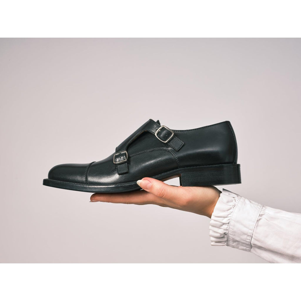 Monk Strap de Punta Recta - Negro - Mujer