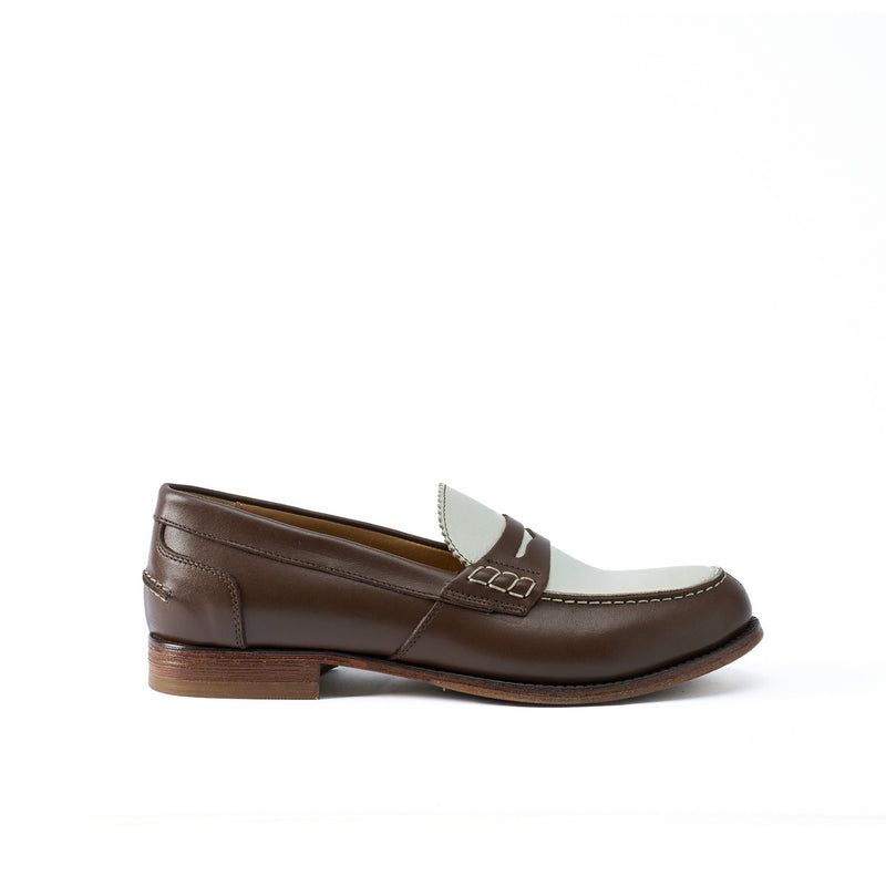 Mocassins Penny - Marron Et Crème - Femme