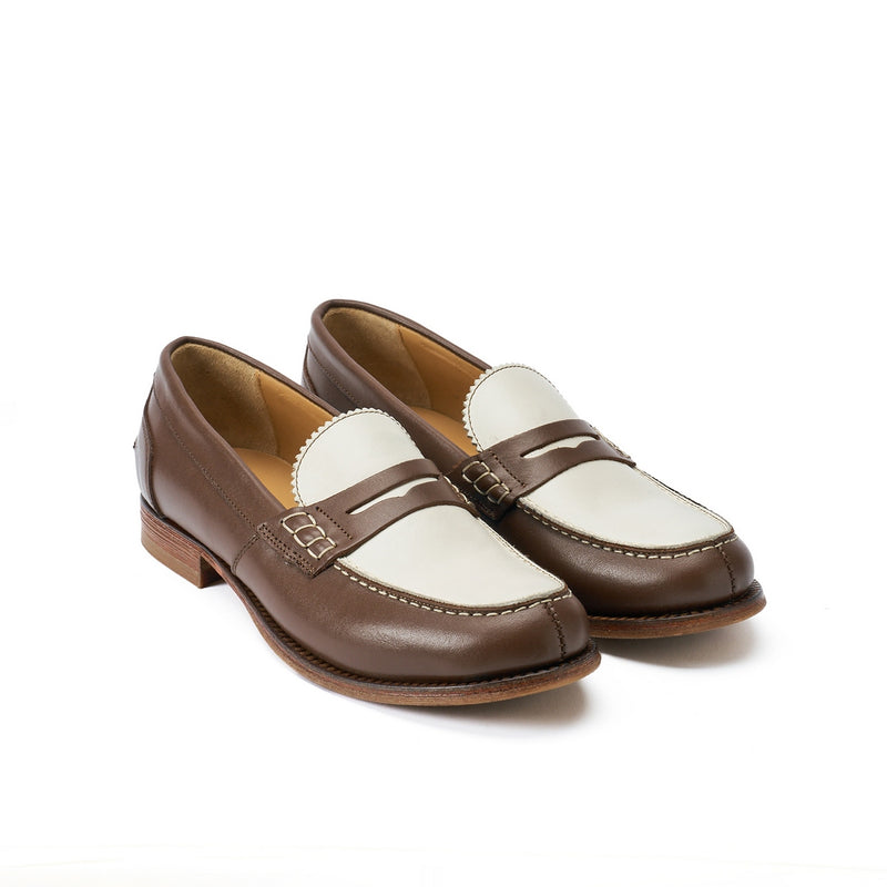 Mocassins Penny - Marron Et Crème - Femme