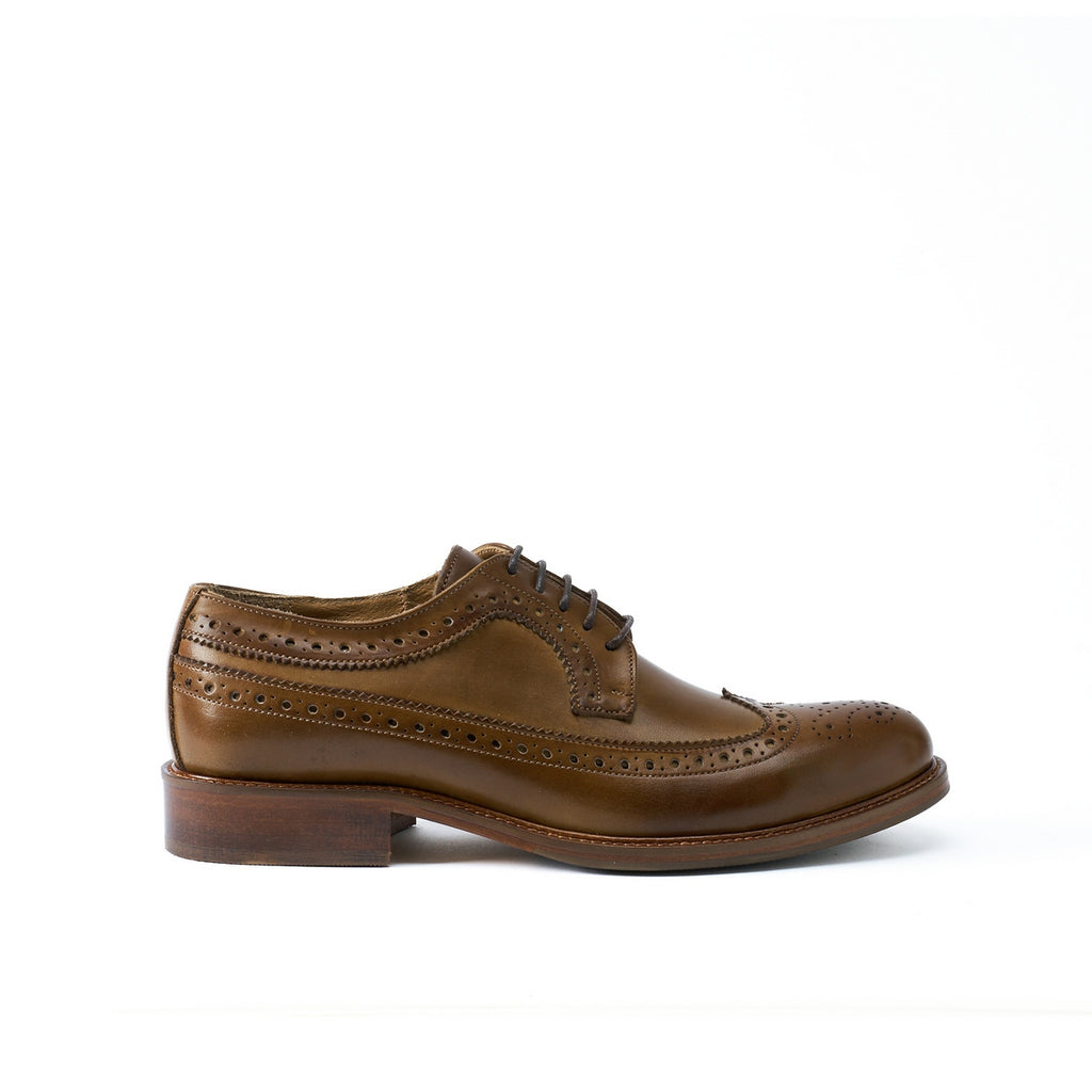 Long Wingtip Derby Shoes - Khaki - Women